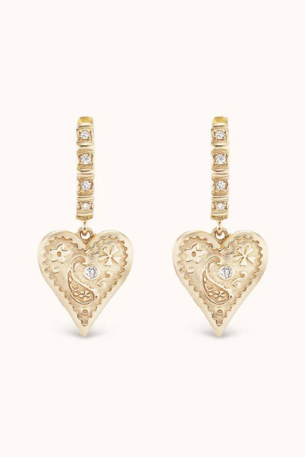 Small Southwestern Heart Earrings