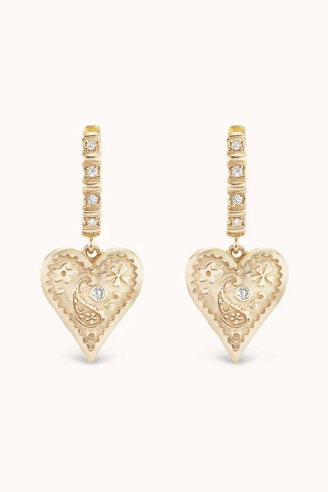 Small Southwestern Heart Earrings