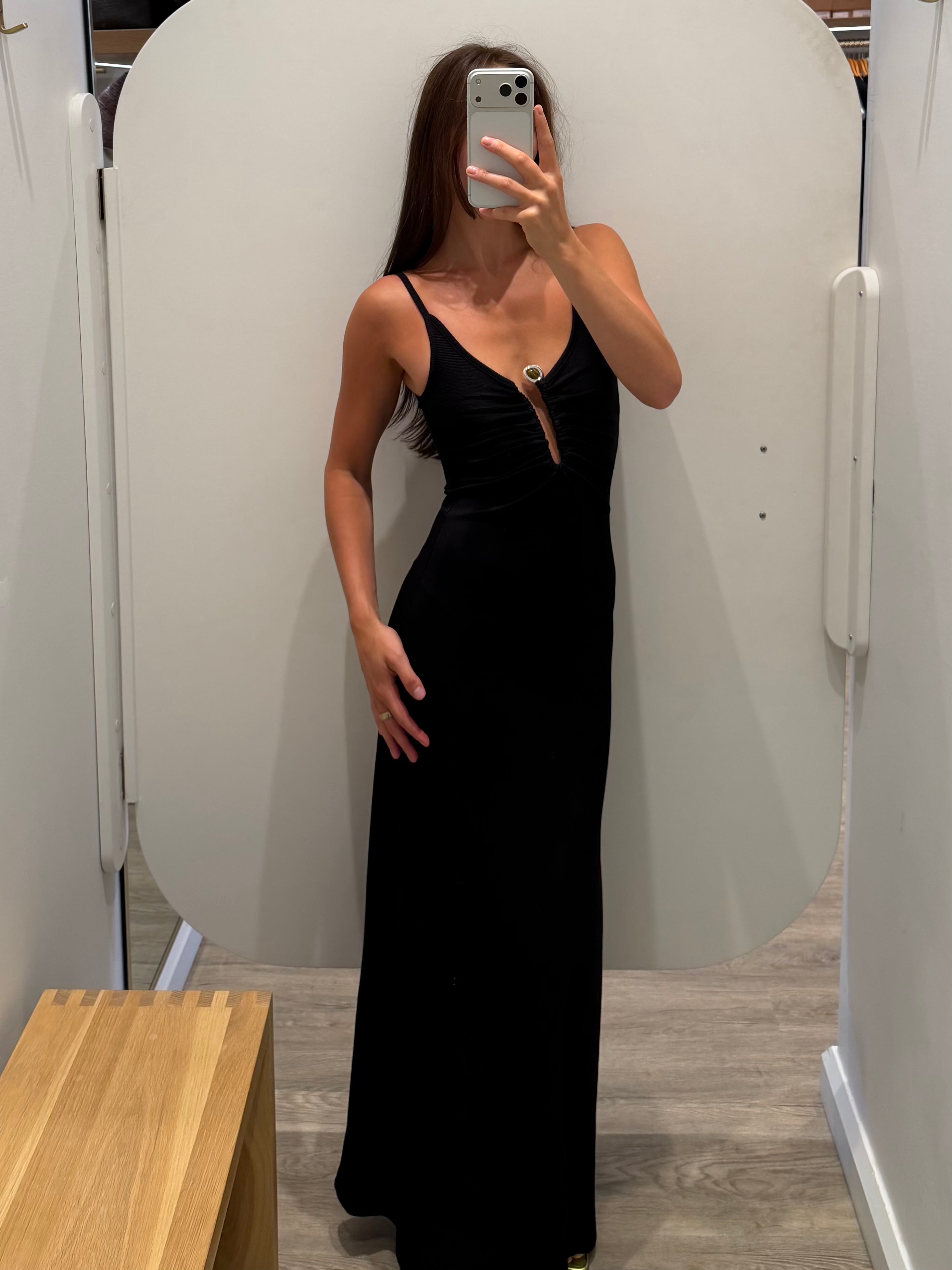DROPLET CRYSTAL CLASP CAMI DRESS