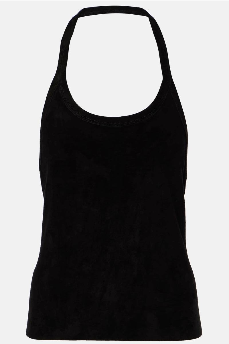 CHERRY SUEDE HALTER