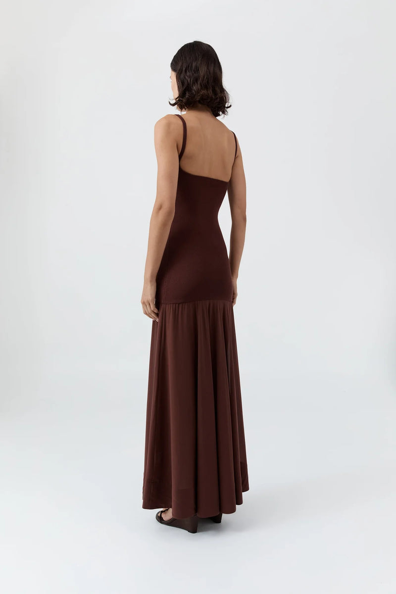 SHEER SILK CIRCLE HEM DRESS