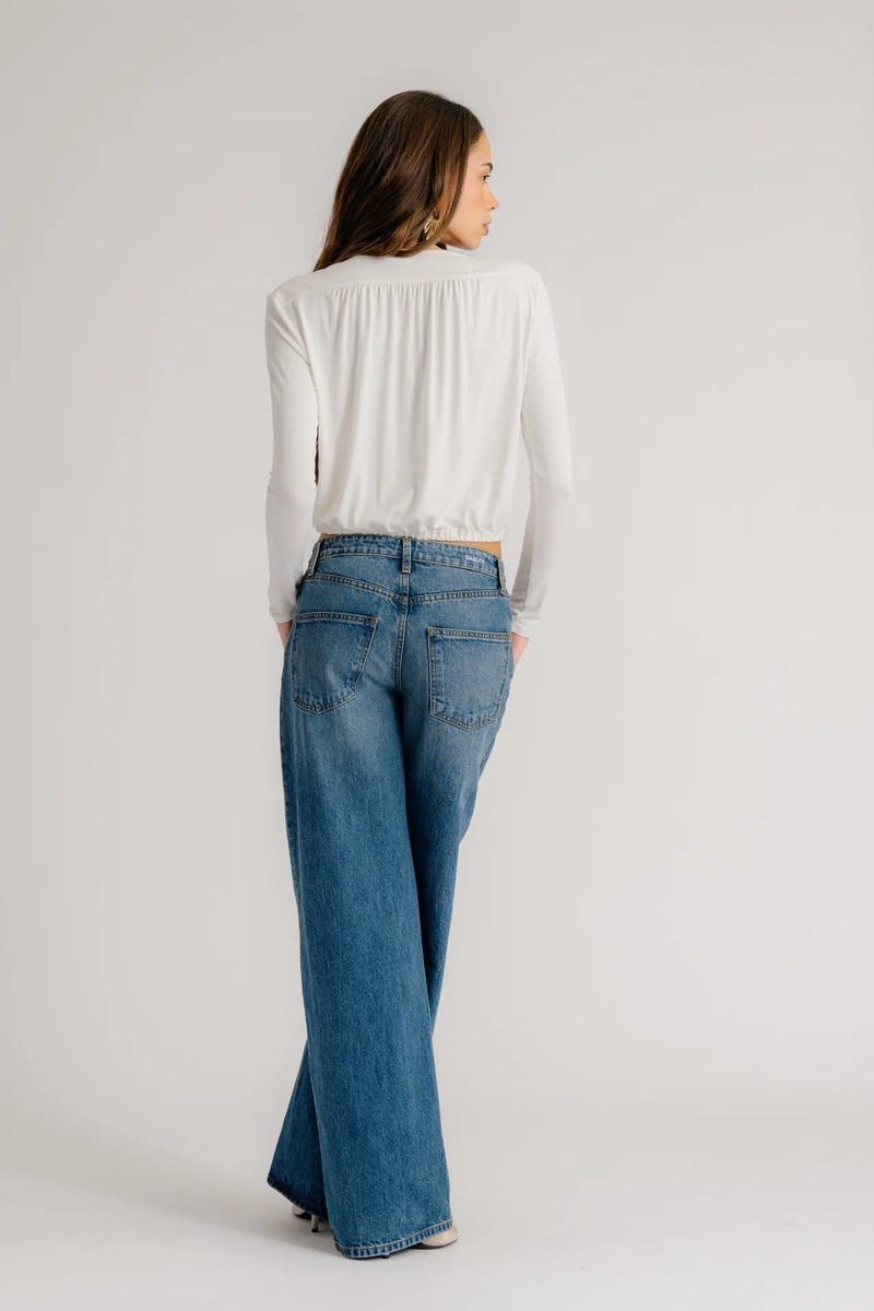 CADIZ GATHERED WRAP SHIRT