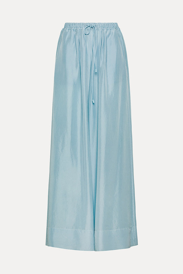 SILK HABOTAI SILK DRAWSTRING PANTS