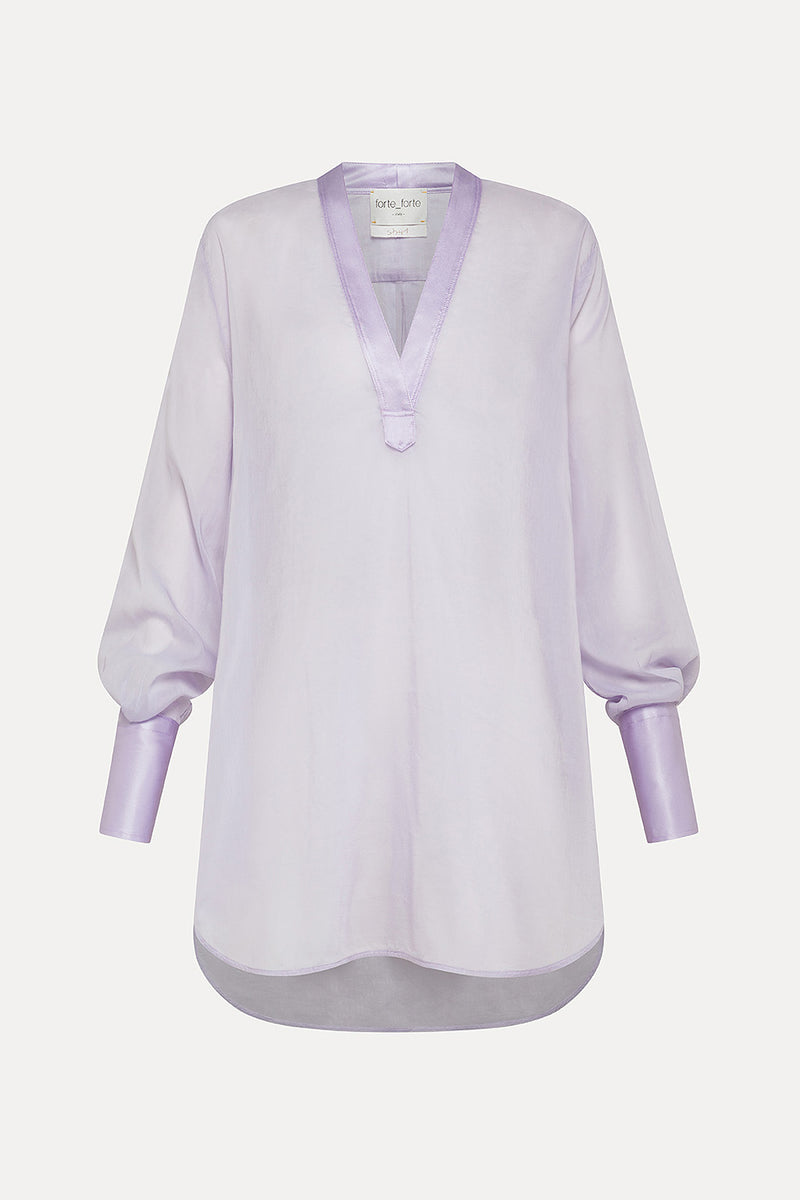 LILAC SILK & LINEN BLOUSE