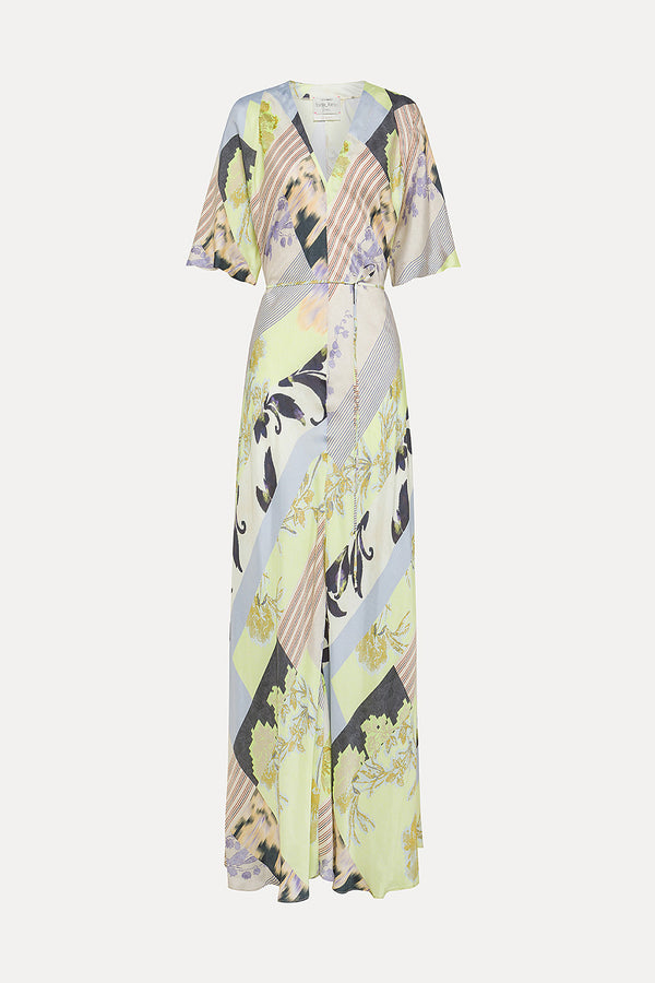 THE SACRED GARDEN PRINT SILK TWILL DRESS