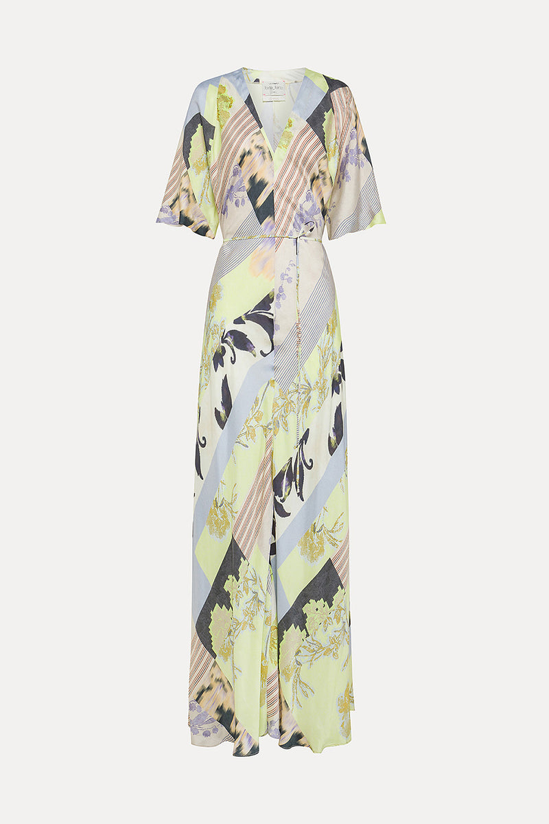 THE SACRED GARDEN PRINT SILK TWILL DRESS