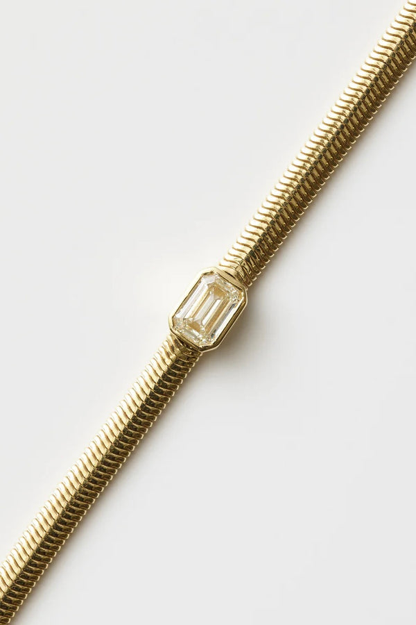 HERRINGBONE BEZEL DIAMOND BRACLET