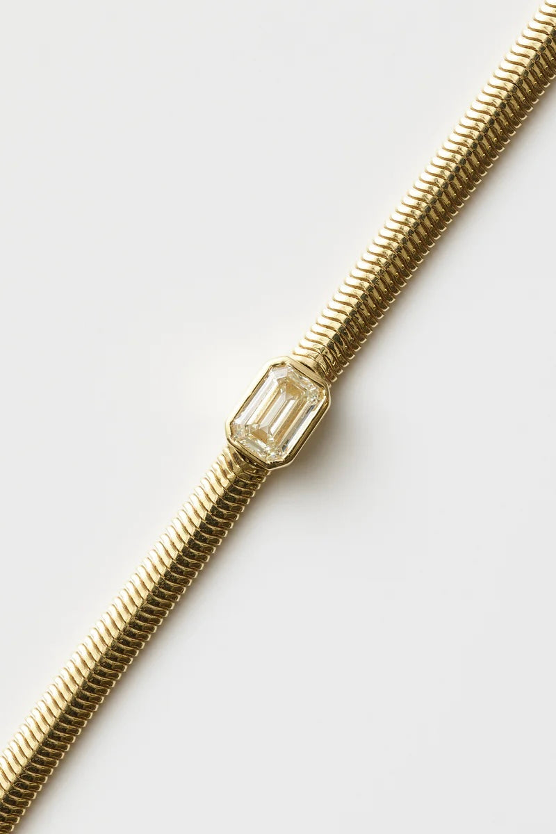 HERRINGBONE BEZEL DIAMOND BRACLET
