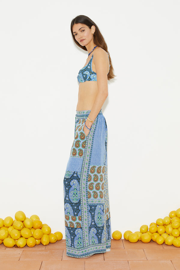 ONDE SILK WIDE LEG PANTS