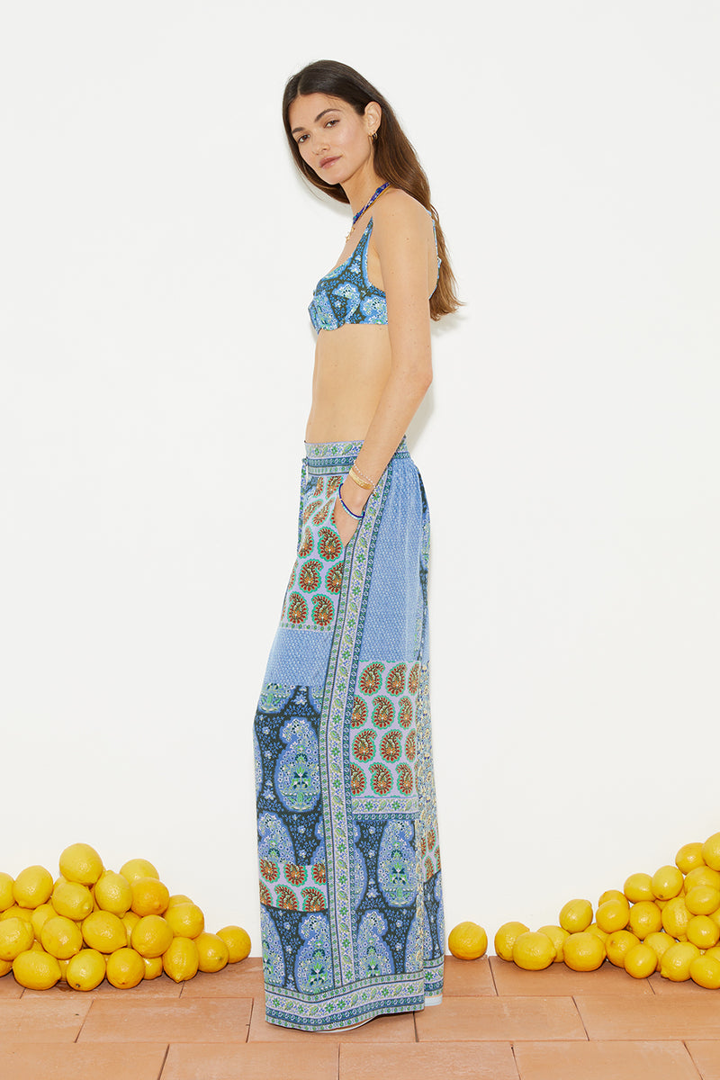 ONDE SILK WIDE LEG PANTS
