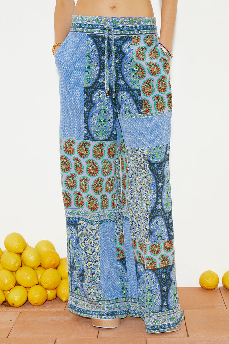 ONDE SILK WIDE LEG PANTS