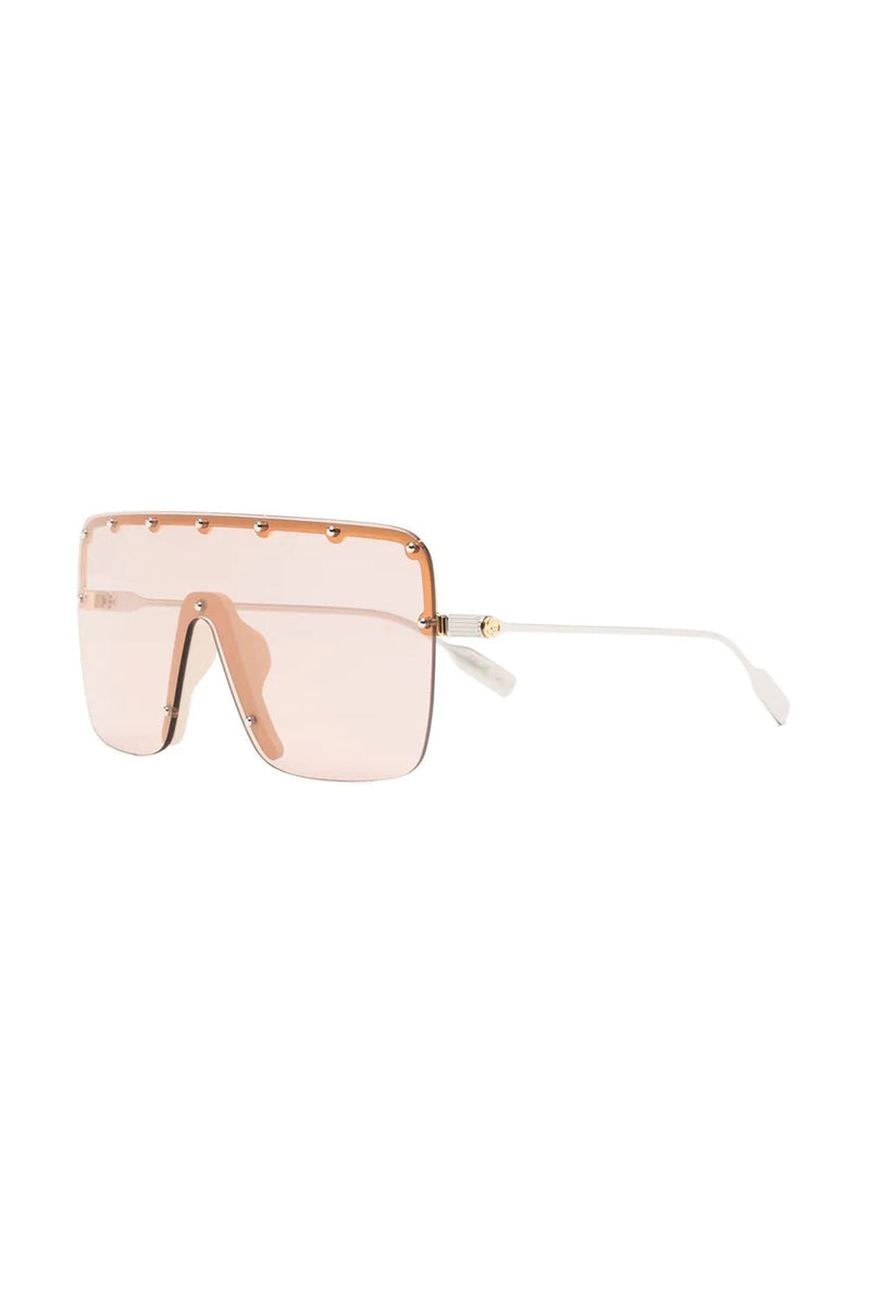 GG MASK SUNGLASSES IN GOLD WITH PINK LENSES - GG1245S