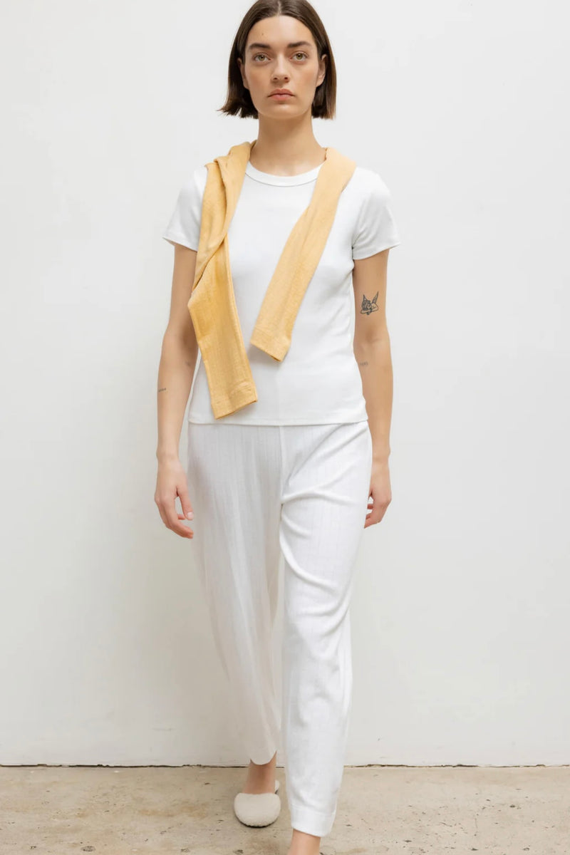 POINTELLE CROP WIDE LEG PANT