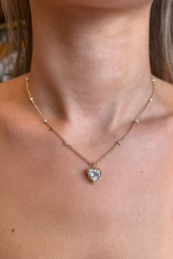 LAB DIAMOND HEART NECKLACE