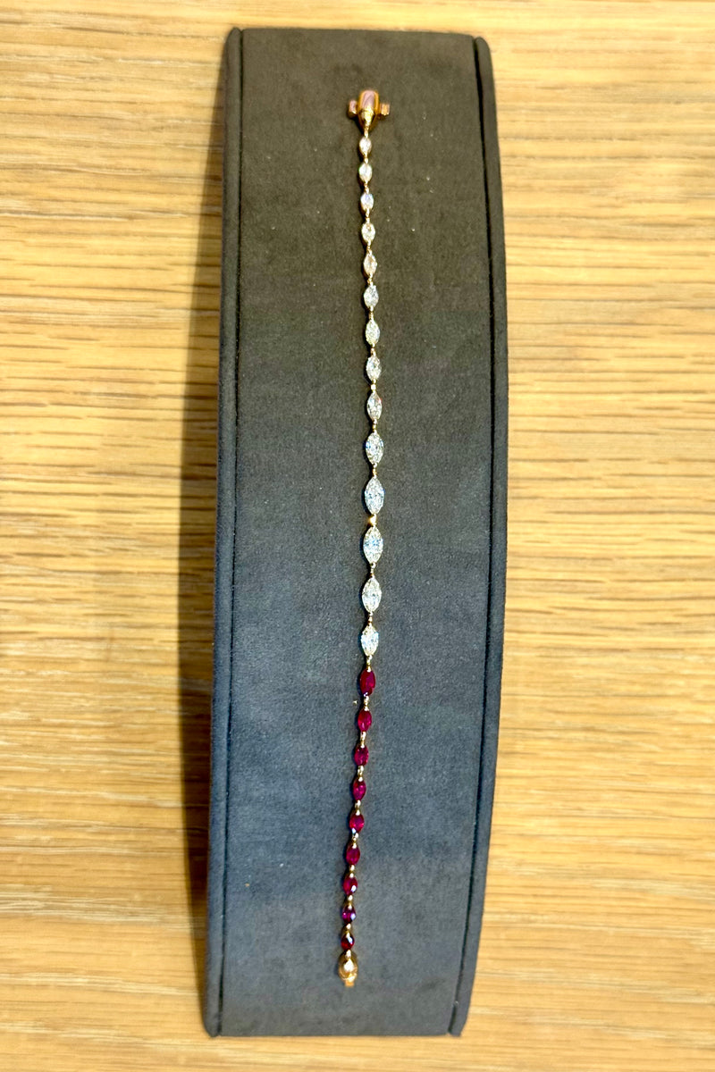 MARQUISE RUBY & DIAMOND BRACELET