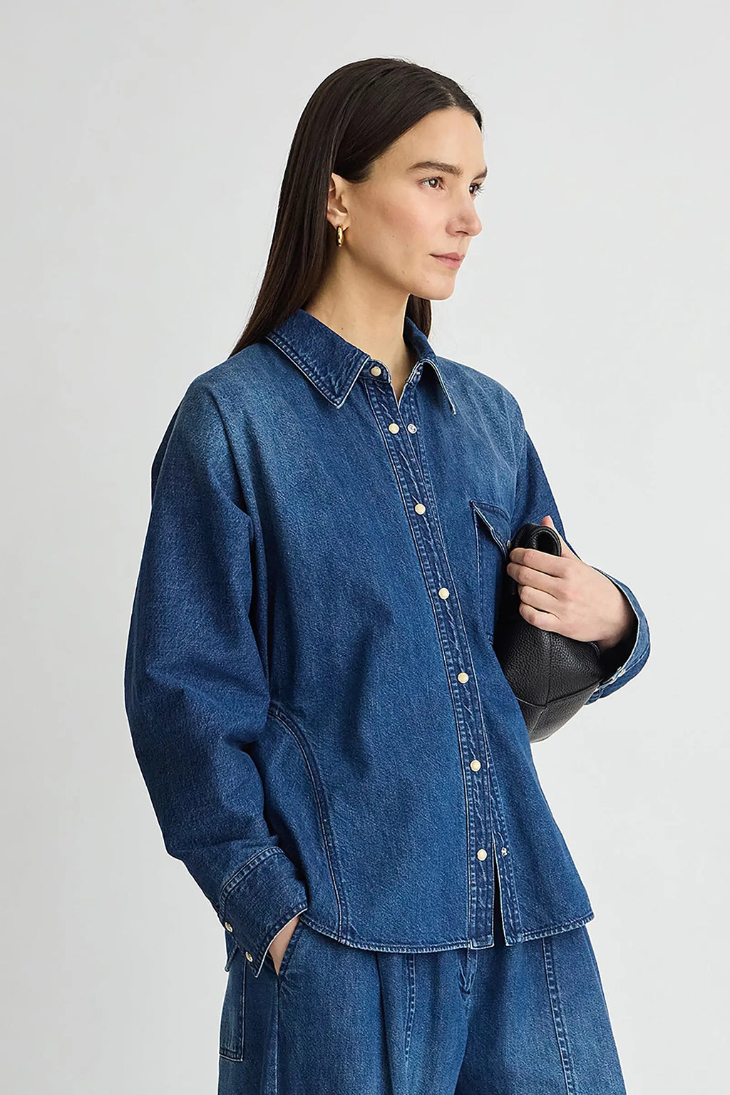 ANNI DENIM BUTTON UP
