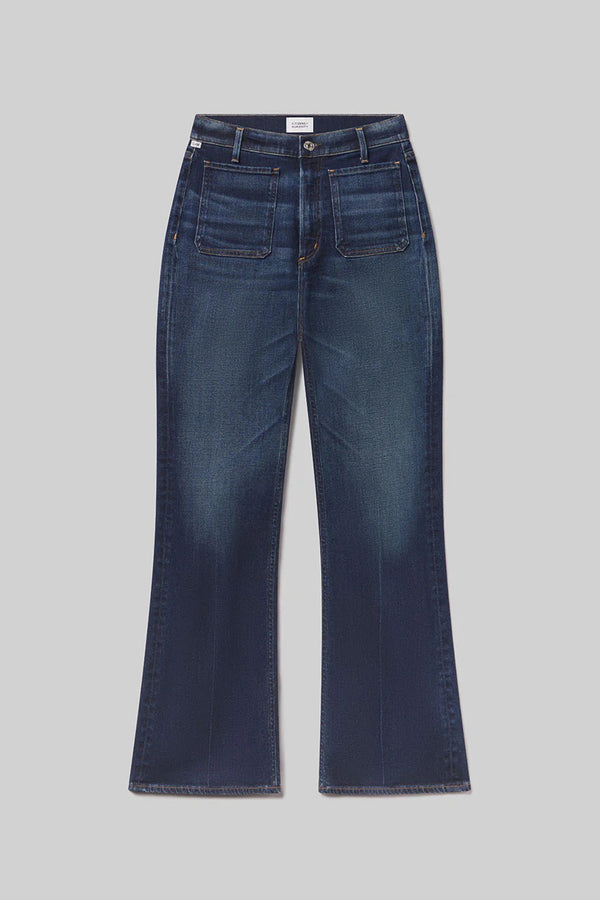 KIMBERLY PATCH POCKET FLARE DENIM