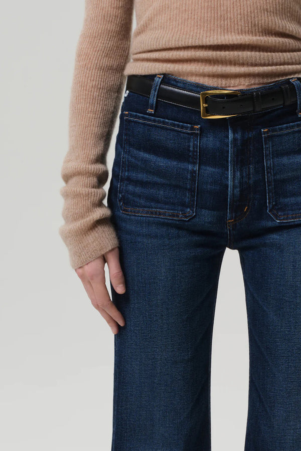 KIMBERLY PATCH POCKET FLARE DENIM