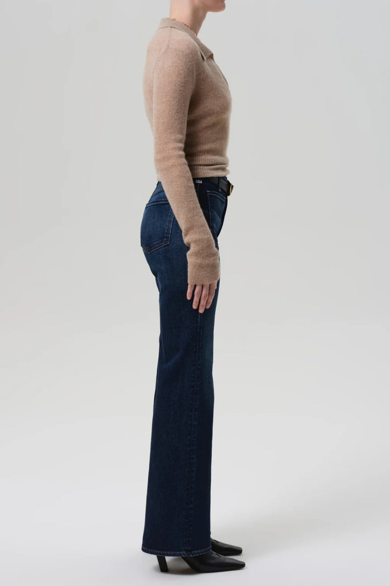 KIMBERLY PATCH POCKET FLARE DENIM