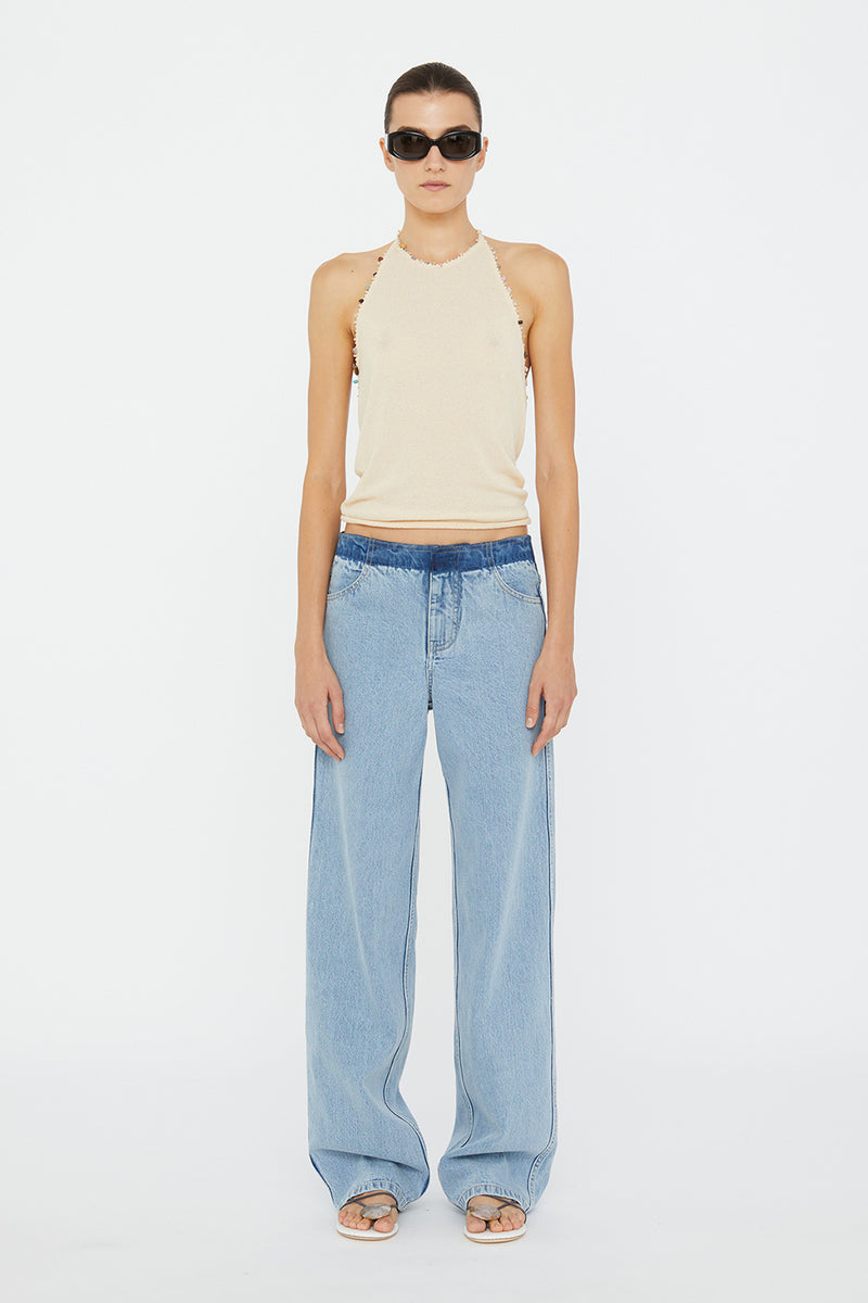 BEACH QUARTZ HALTER TANK TOP