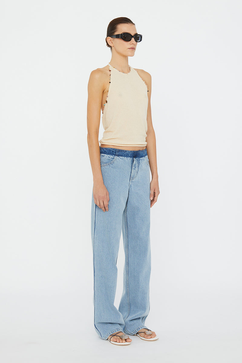 BEACH QUARTZ HALTER TANK TOP