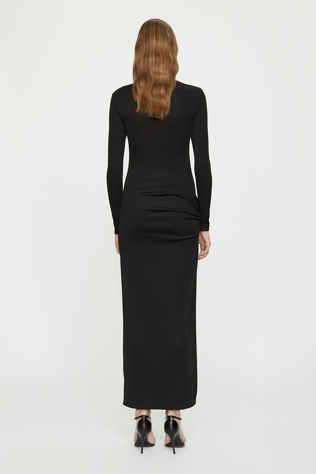 CRYSTAL PENDANT OPEN TWIST LONG SLEEVE DRESS