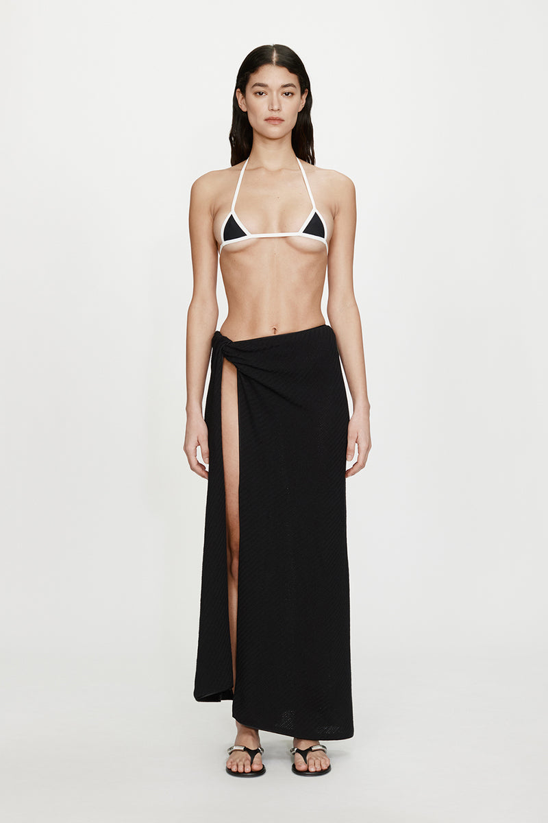 VERTICAL KNIT TWIST SARONG SKIRT