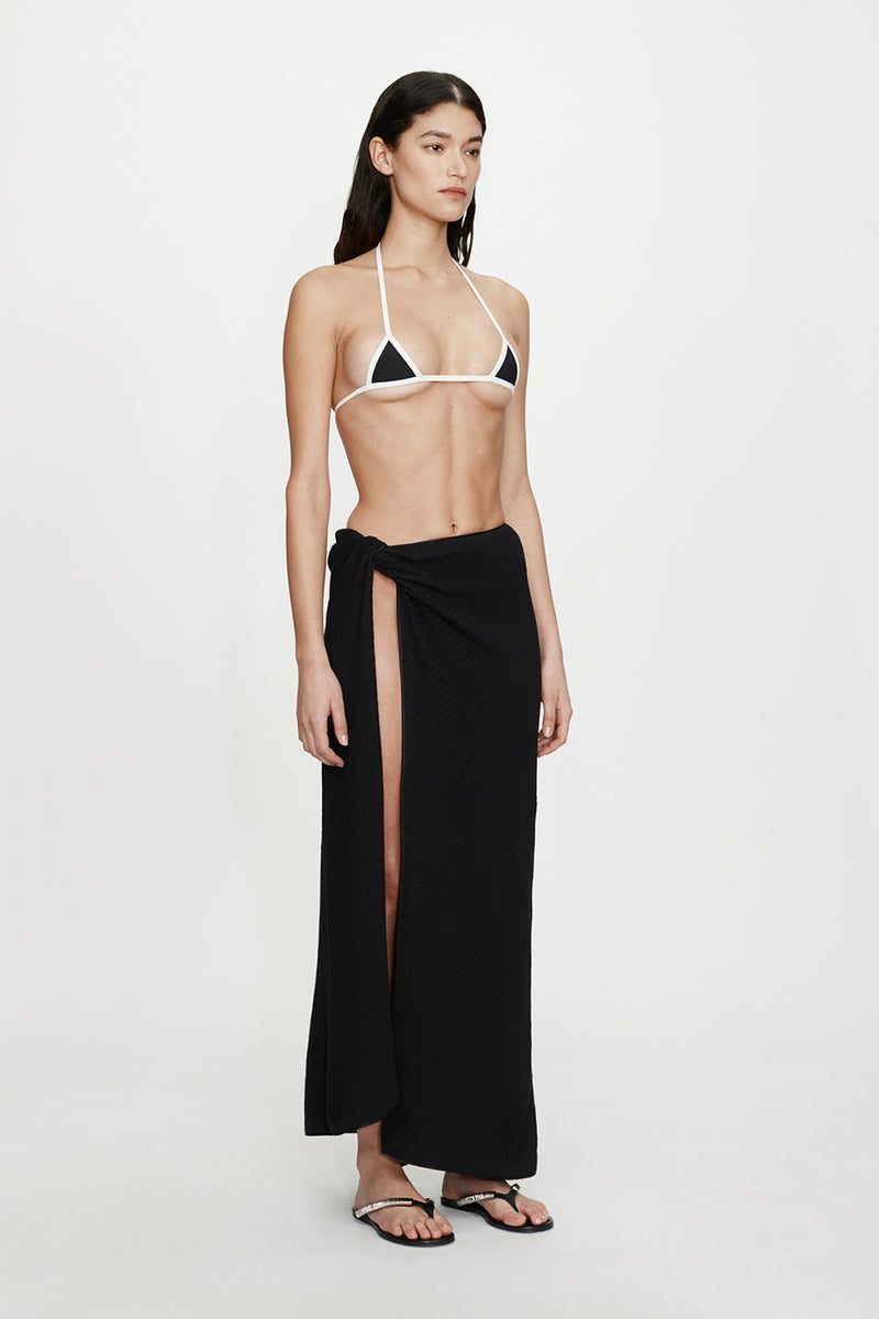 VERTICAL KNIT TWIST SARONG SKIRT