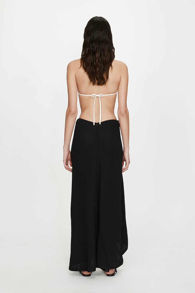 VERTICAL KNIT TWIST SARONG SKIRT