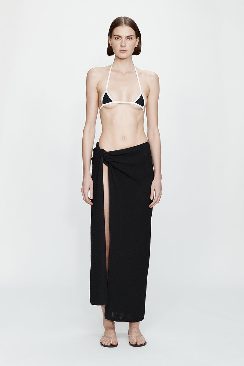 VERTICAL KNIT TWIST SARONG SKIRT