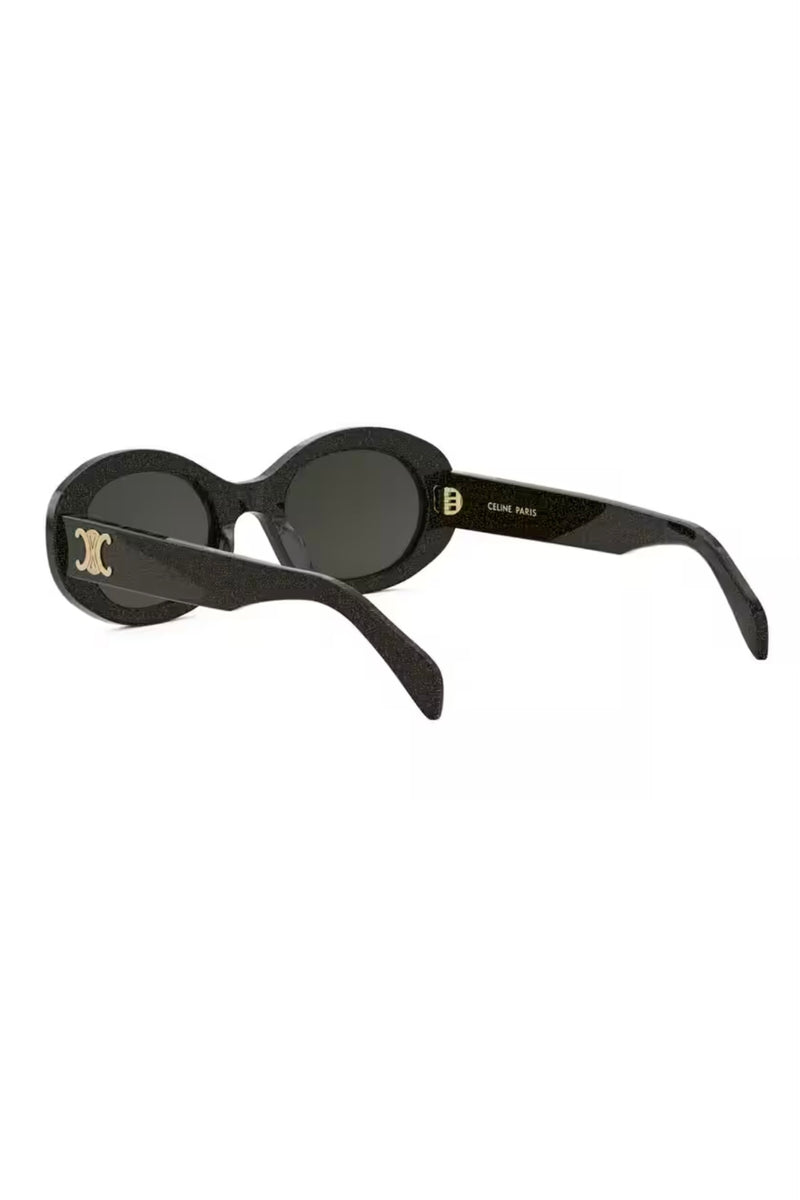 TRIOMPHE OVAL CL40194U IN BLACK CRYSTAL