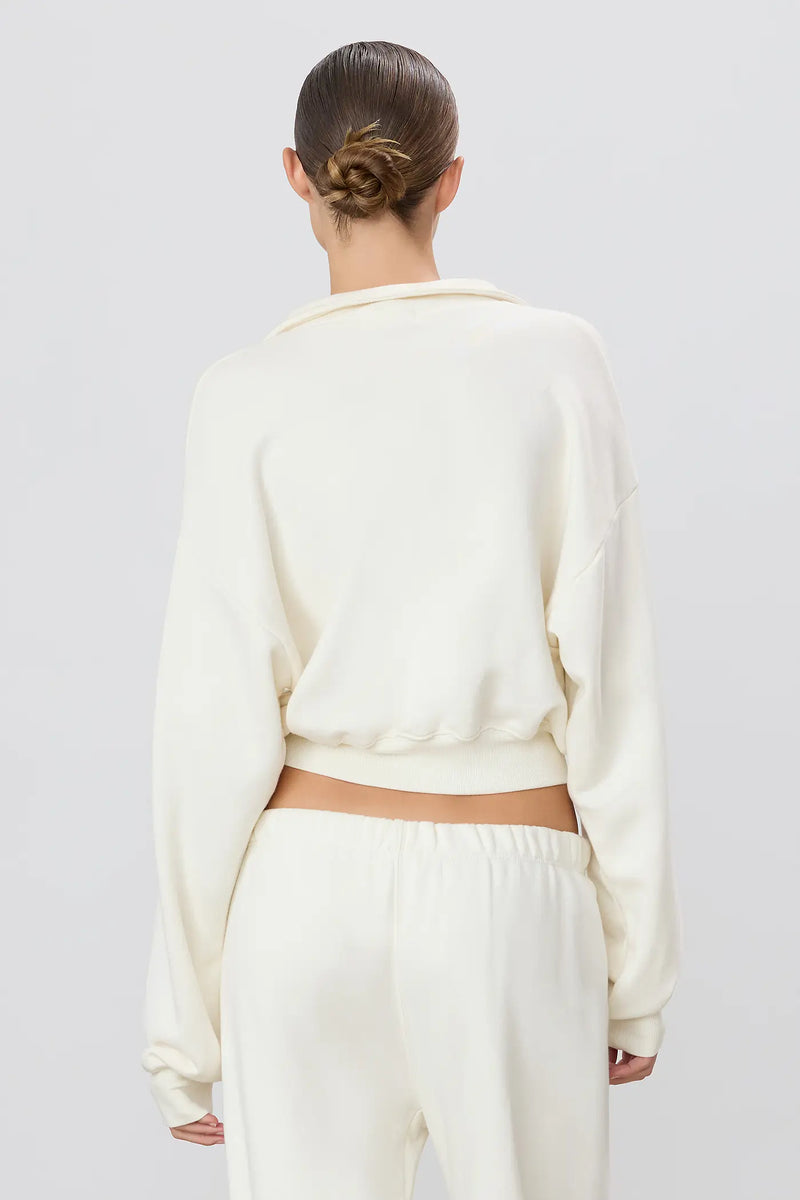 CROPPED HALF-ZIP SWEATSHIRT