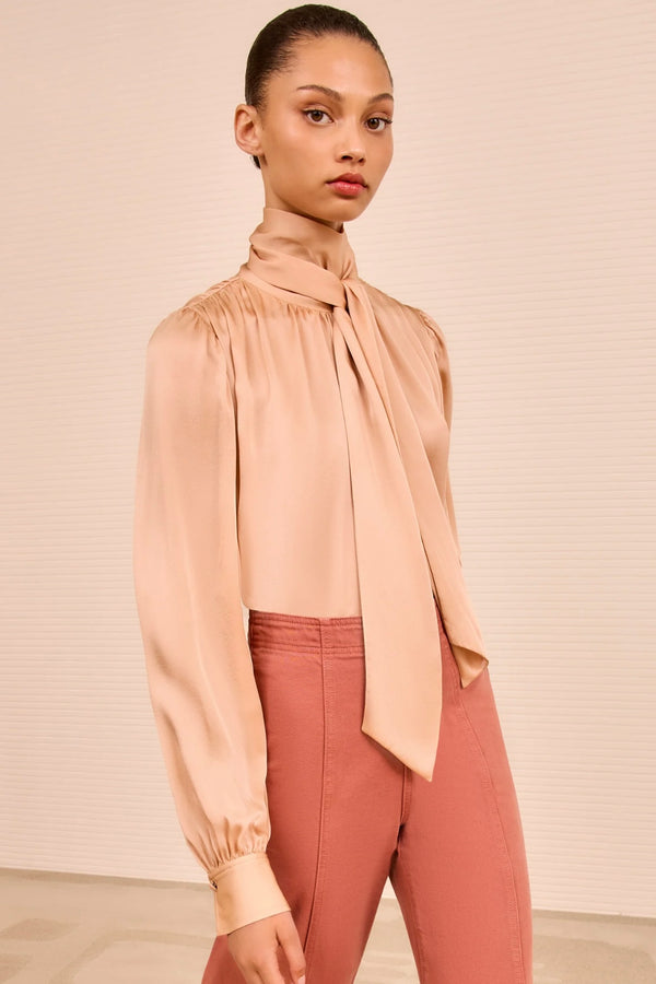 ORNAMENT TIE NECK BLOUSE