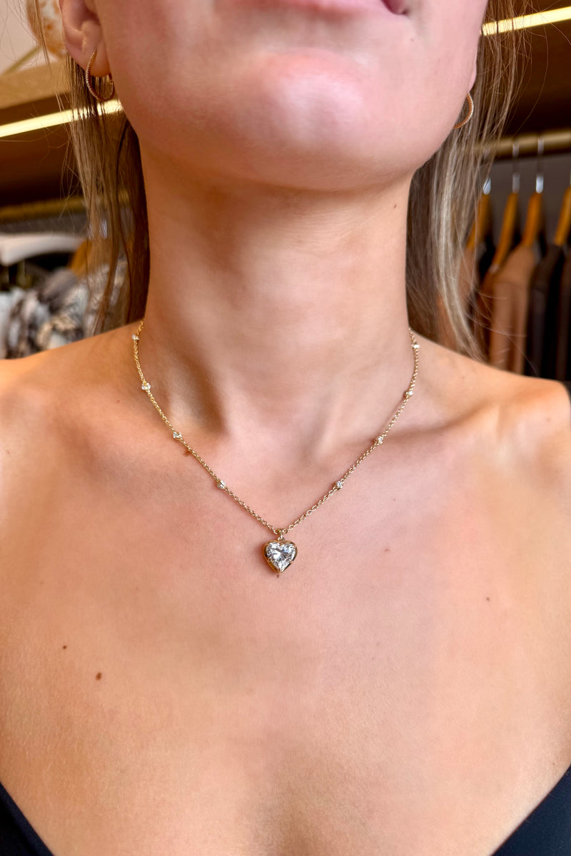 LAB DIAMOND HEART NECKLACE