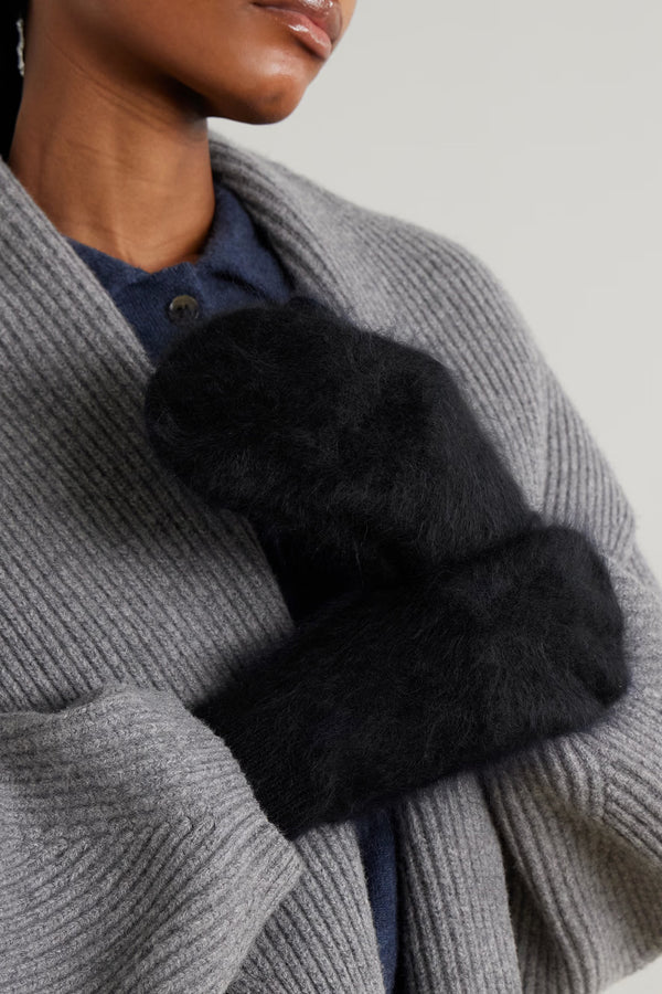 BRUSHED CASHMERE MITTENS