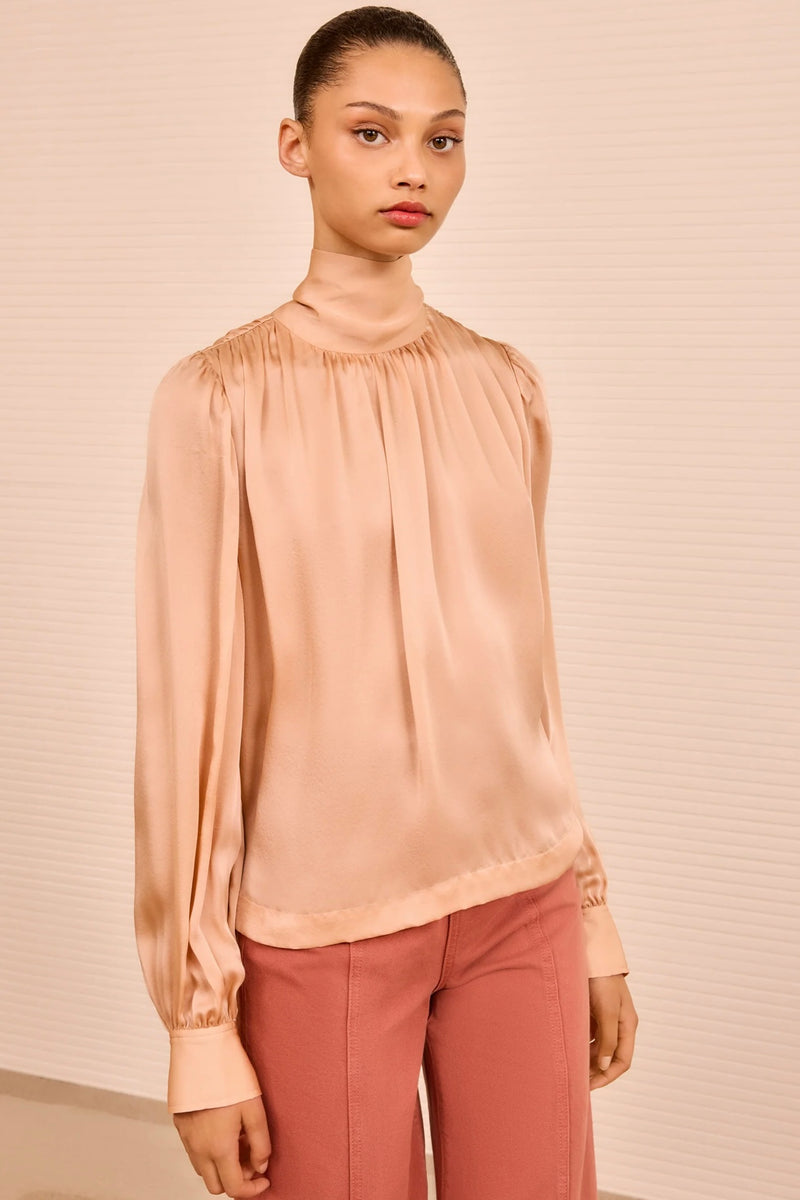 ORNAMENT TIE NECK BLOUSE