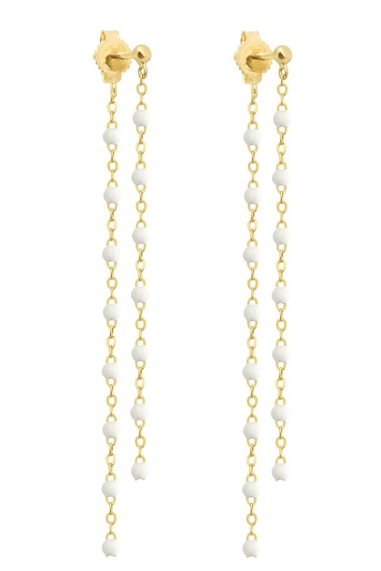 CLASSIC DIAMOND DANCING EARRINGS IN WHITE