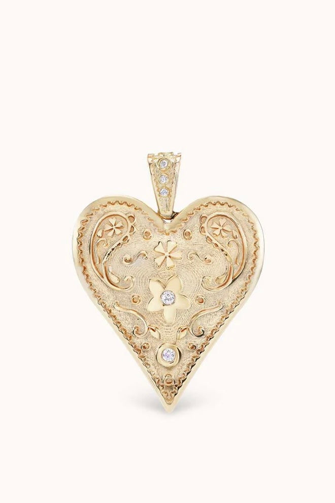 Large Southwestern Heart Charm