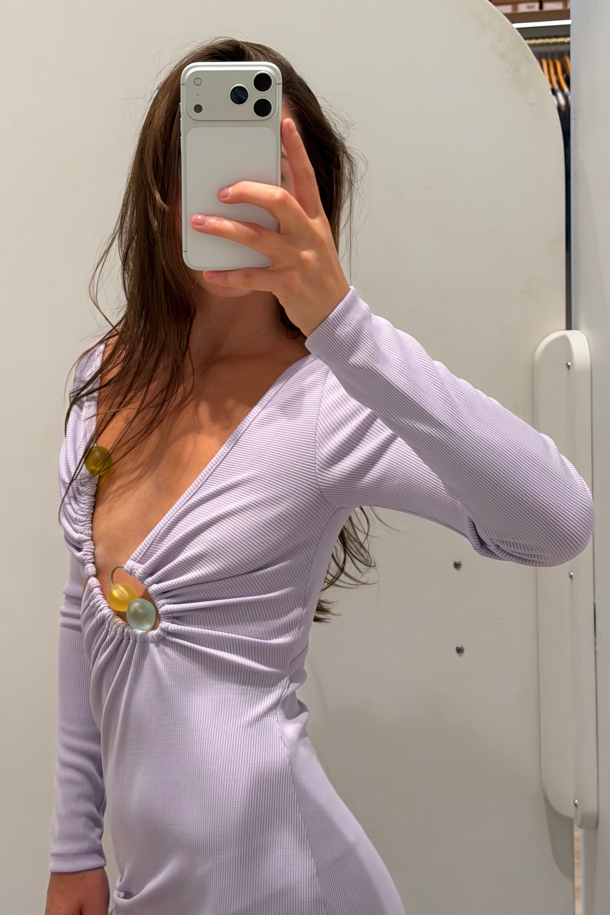 SPIRAL BEACH GLASS LONG SLEEVE DRESS