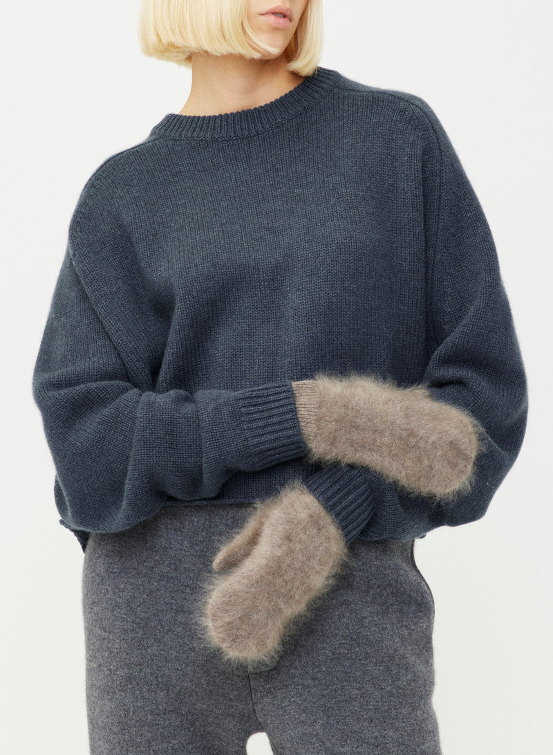 BRUSHED CASHMERE MITTENS