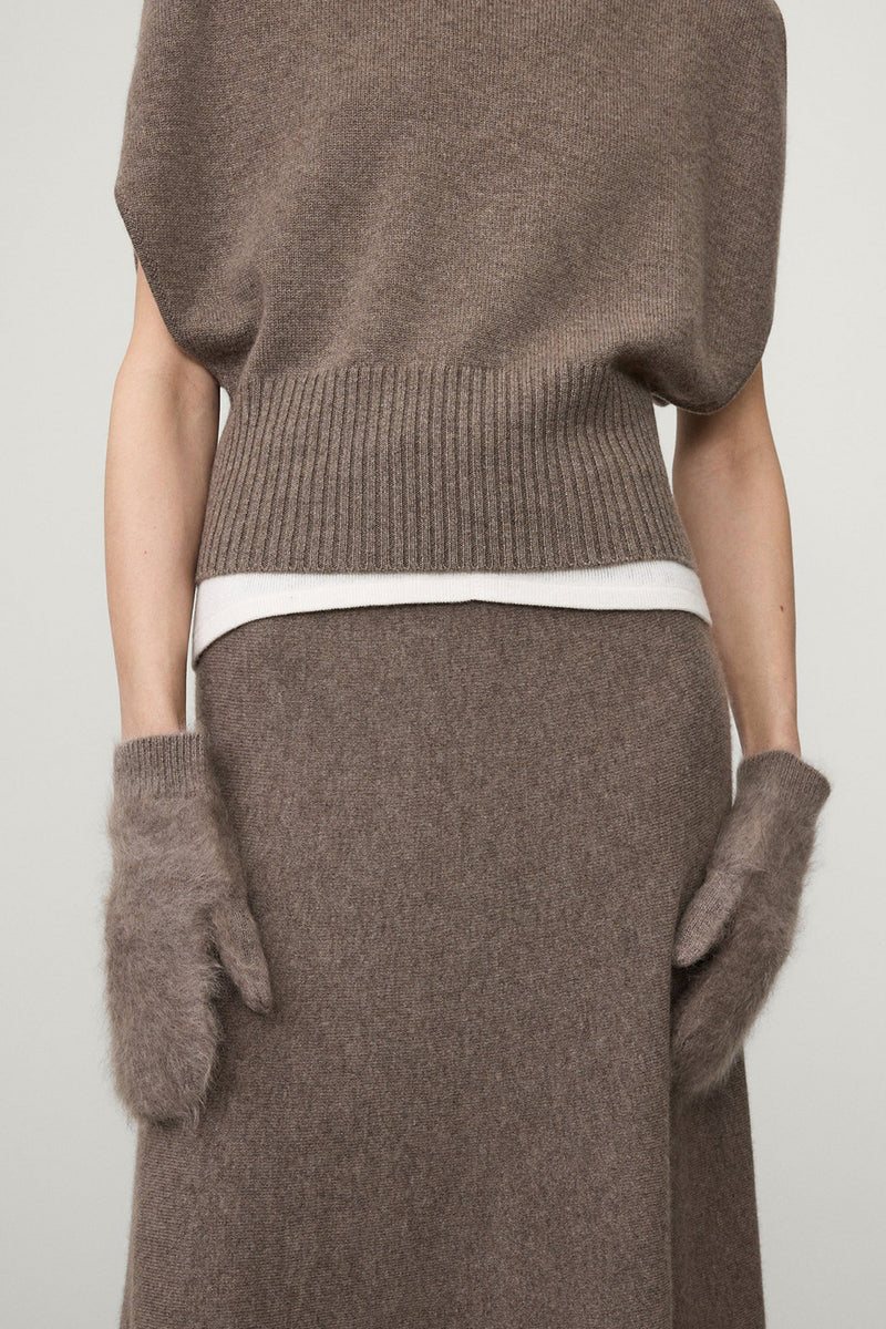 BRUSHED CASHMERE MITTENS