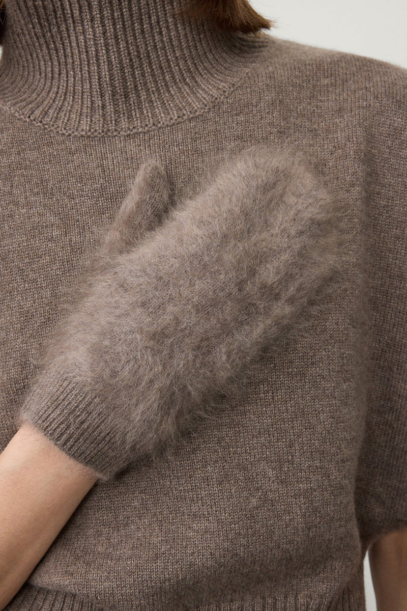BRUSHED CASHMERE MITTENS