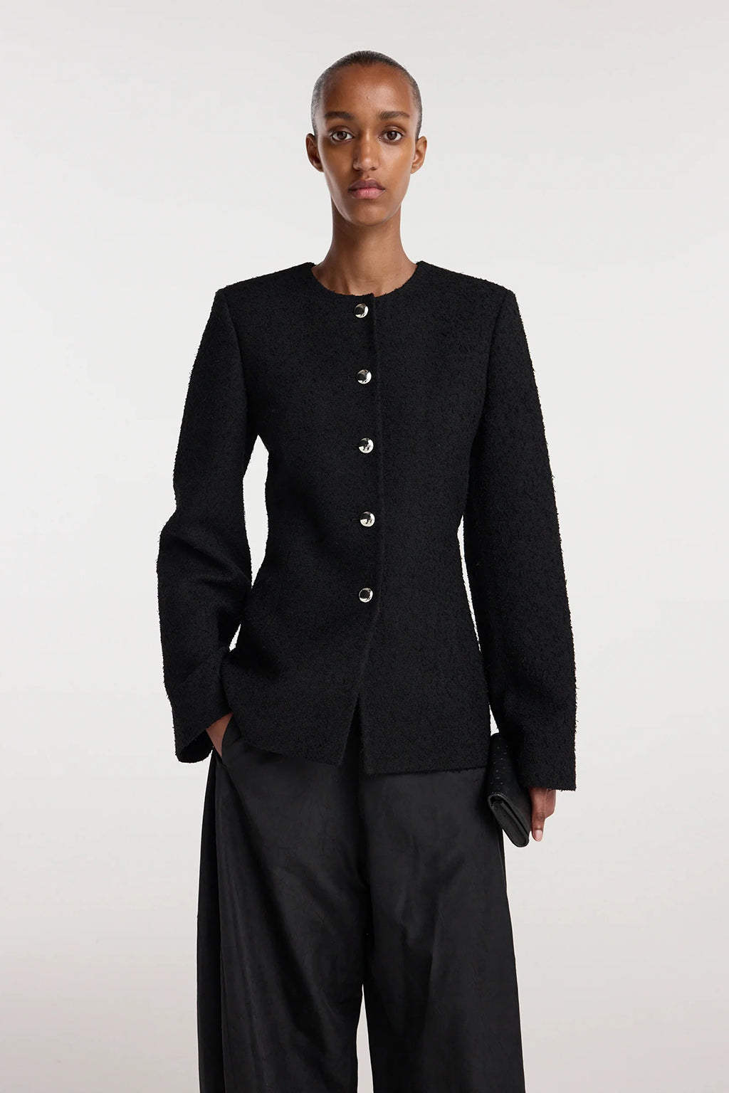 COLLARLESS BOUCLÉ BLAZER *pre-order*