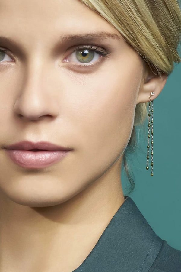 CLASSIC DIAMOND DANCING EARRINGS IN SCARAB