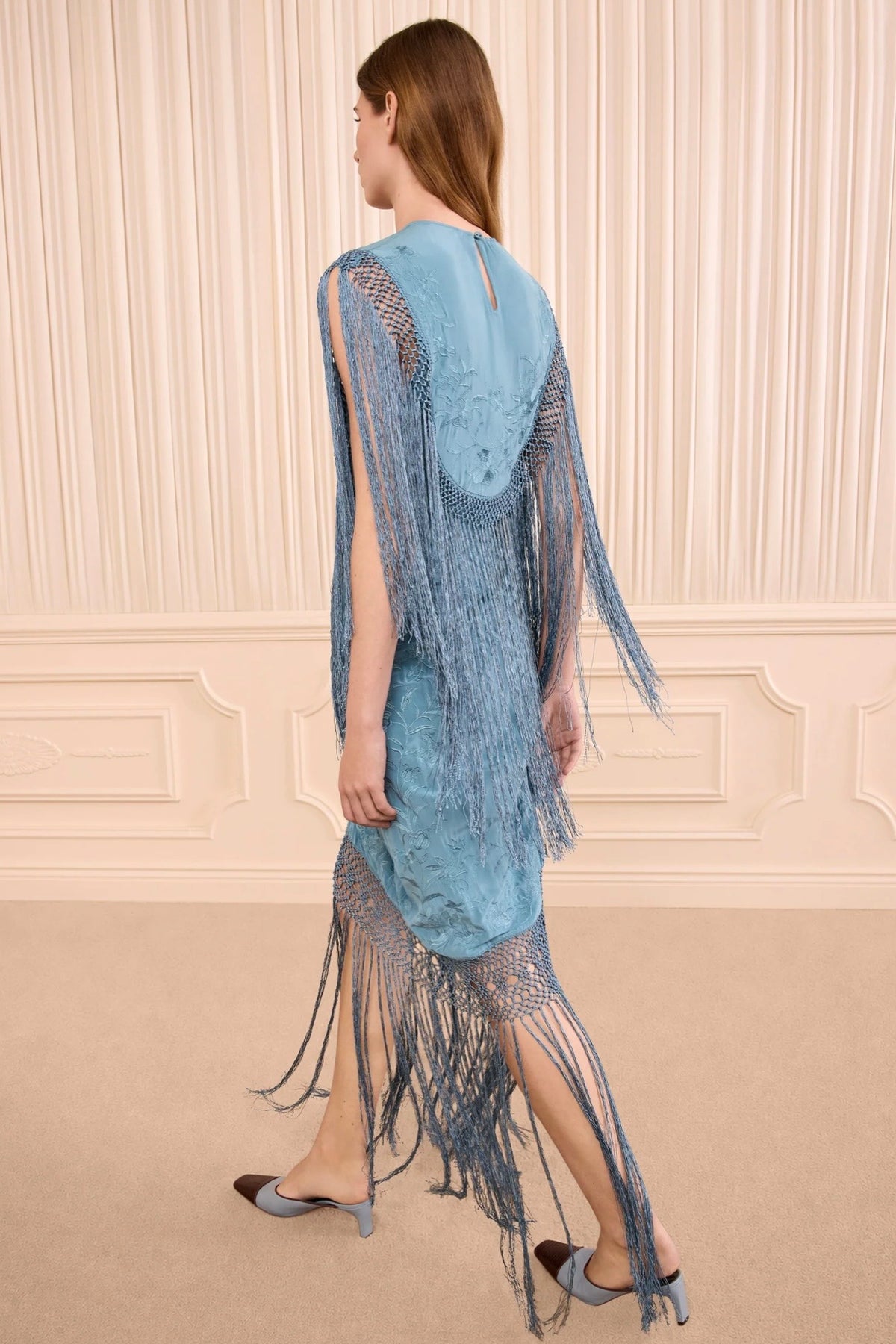 NERINE SILK FRINGE DRESS