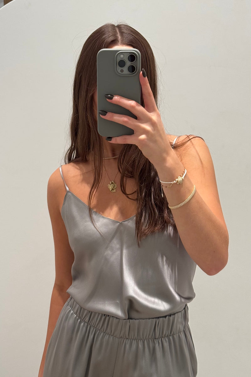 GLORIA V-NECK BIAS SILK TANK