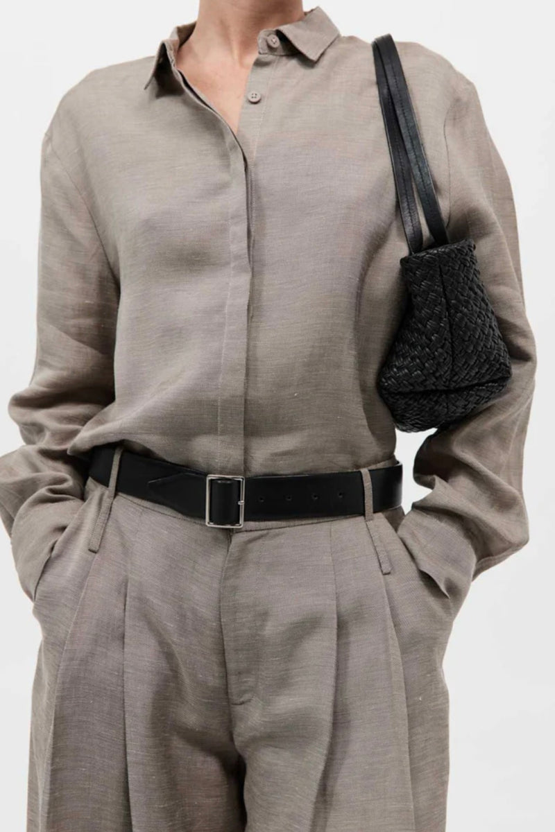 PETITE WOVEN TRAPEZE BAG
