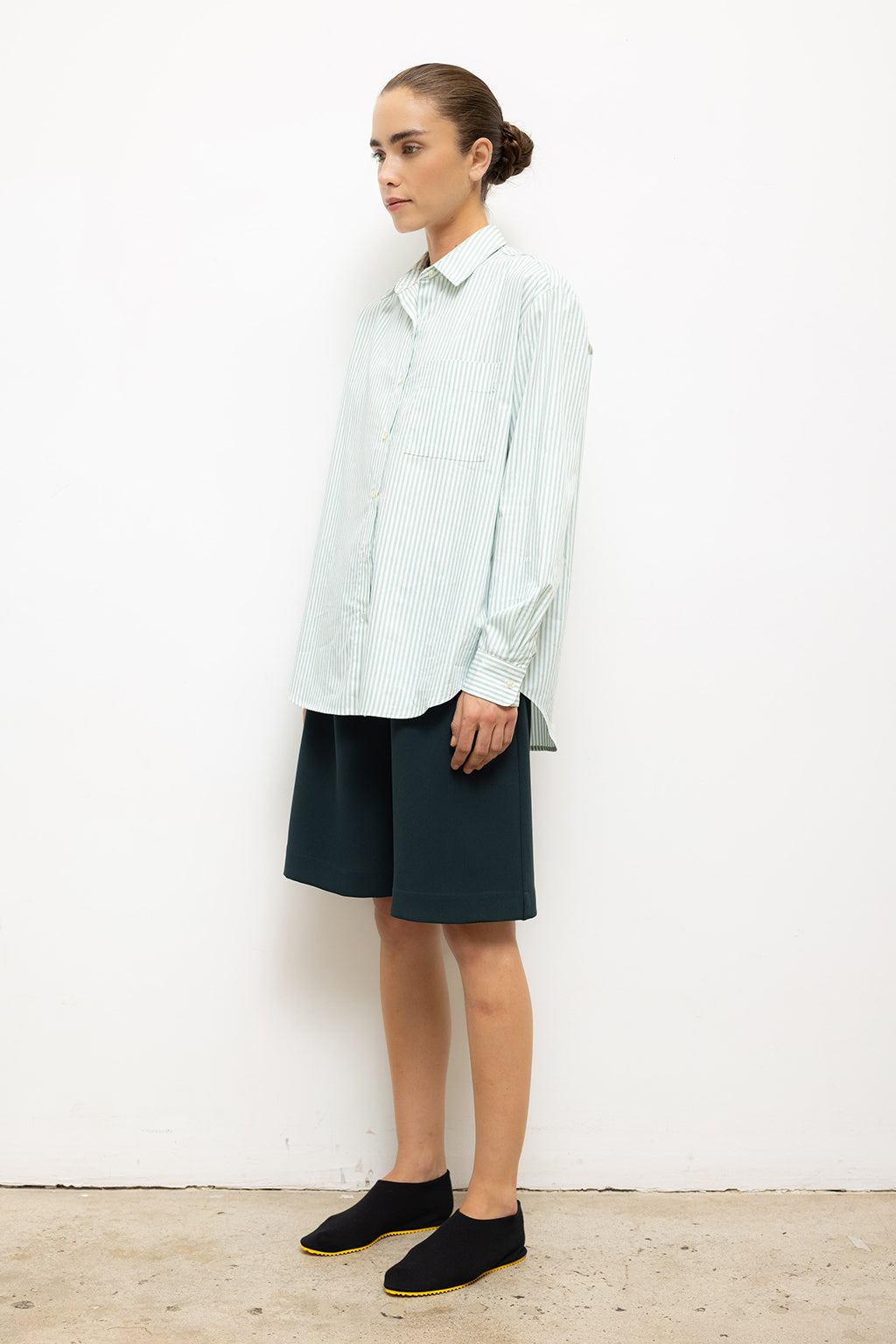 YOSHI STRIPE CLASSIC OVERSIZED BUTTON DOWN