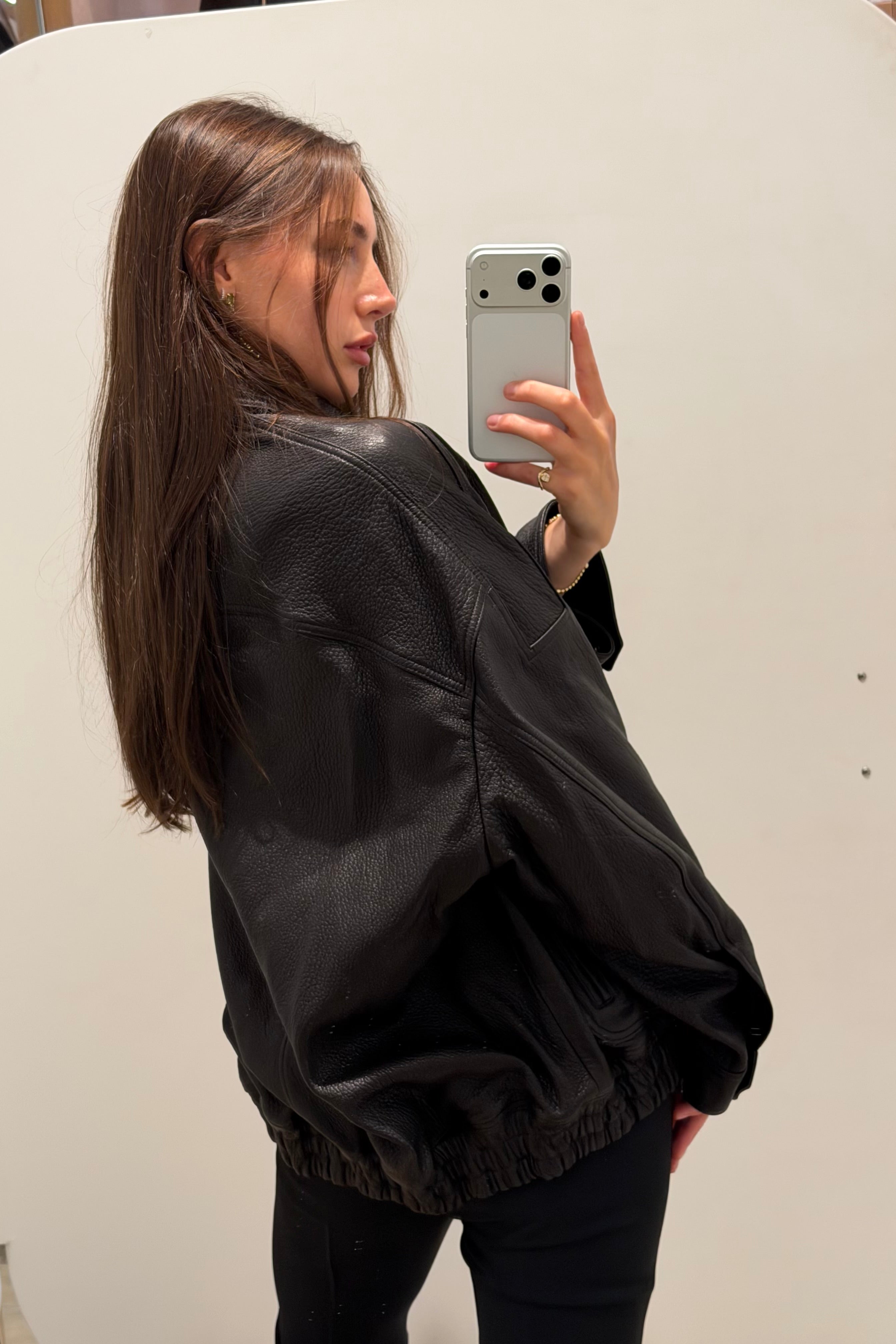 GRAIN LEATHER AVIATOR JACKET