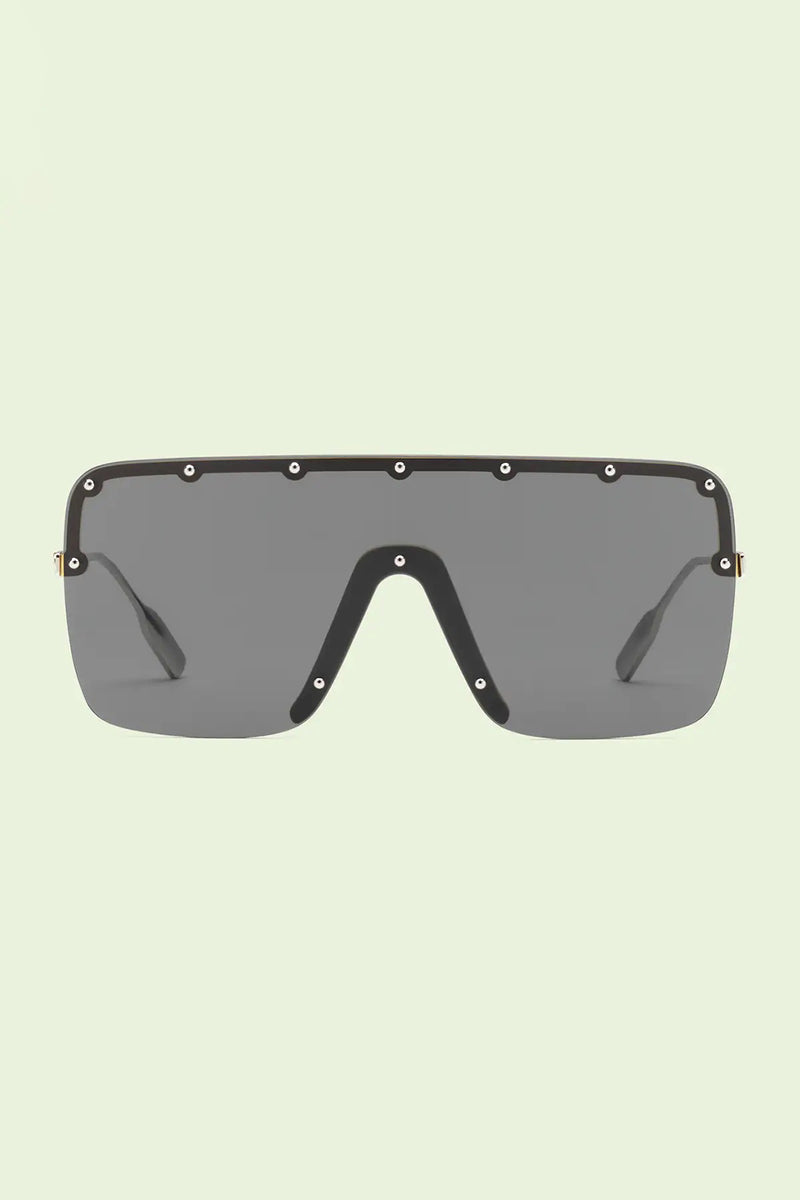 MASK-SHAPED SUNGLASSES IN GOLD AND SILVER TONED METAL - GG1245S